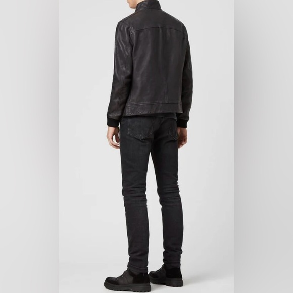 Men’s All Saints Astoria buttery soft lamb leather jacket size medium - Picture 2 of 16